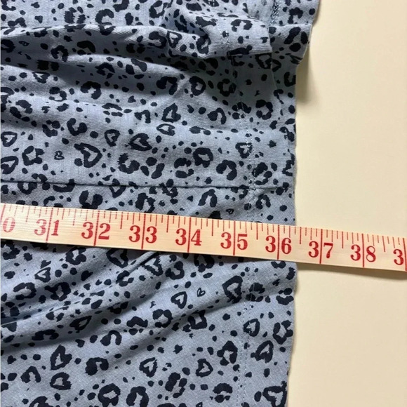 Aerie Leopard Print Twist Front Blue T-Shirt Dress Size Small Animal Casual - Picture 4 of 5